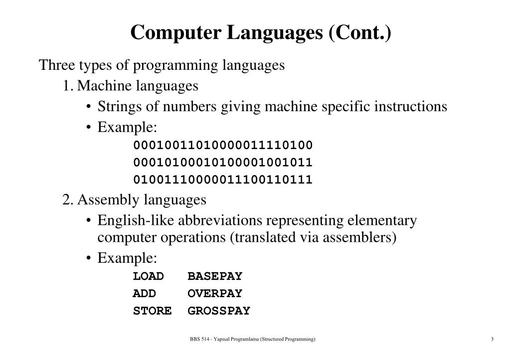 presentation about computer languages