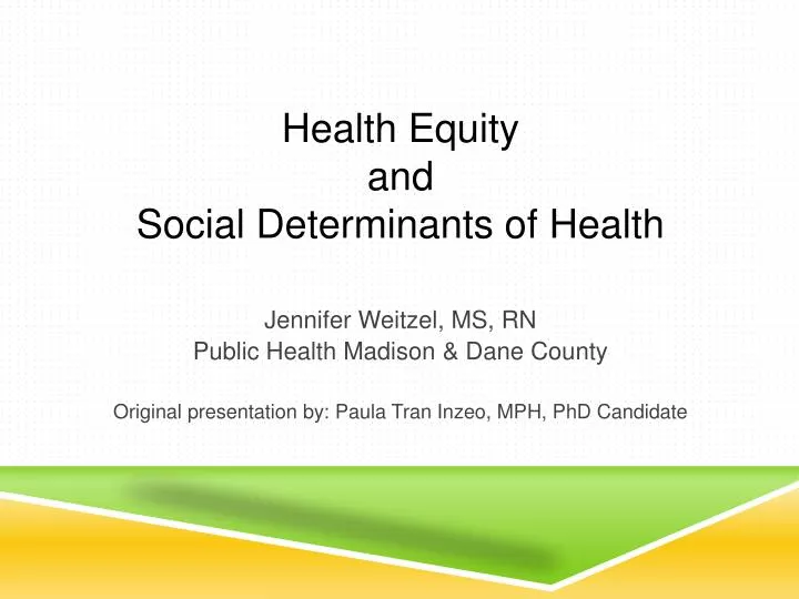 health equity and social determinants of health n.