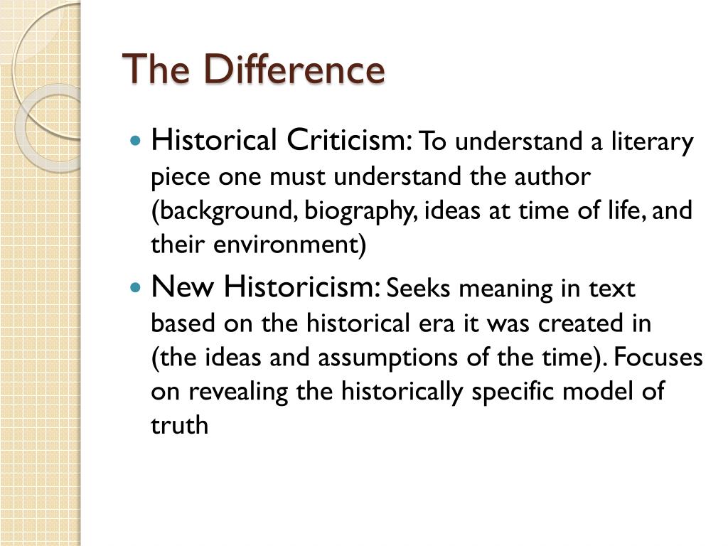 PPT - Historical Criticism New Historicism, Cultural Studies (1980s ...