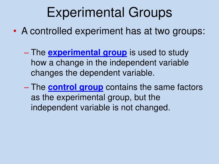 science define experimental group