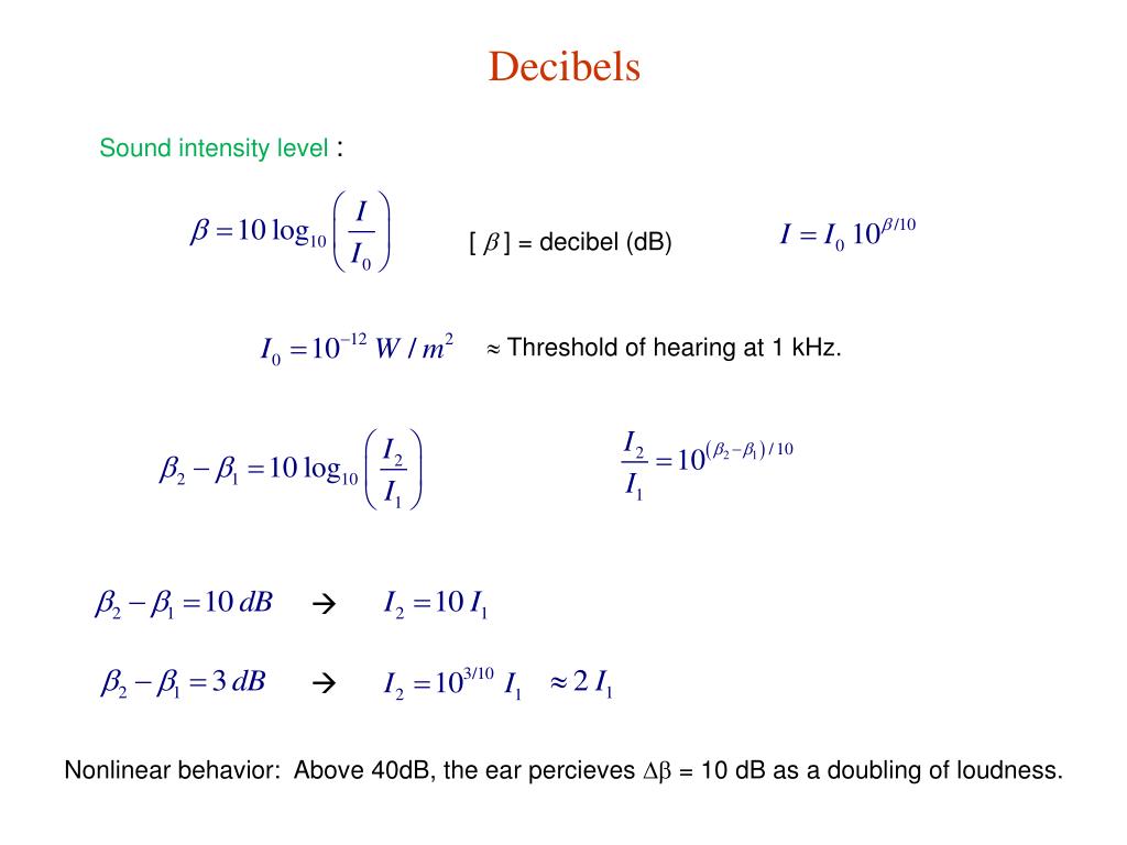 decibel equation decibel equation