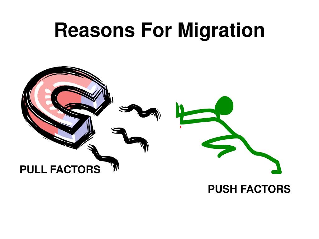 Reason for waiting. Push and Pull Factors. Push Factors of Migration. Pull Factors of Migration. Push and Pull Factors of Migration.