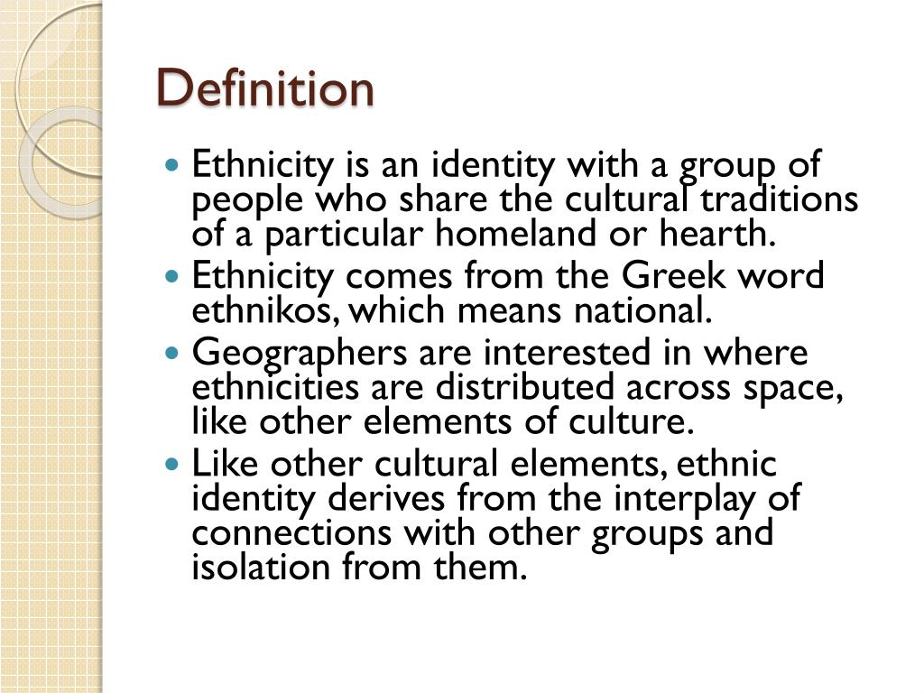 Ethnicities Definition