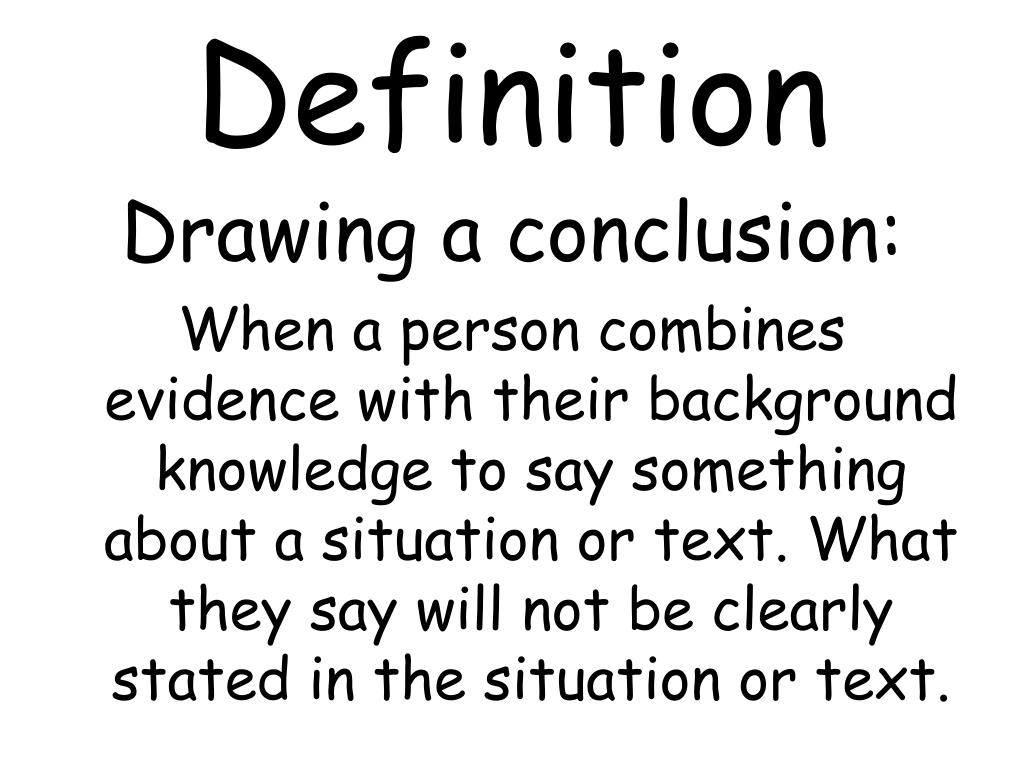 drawing a conclusion meaning