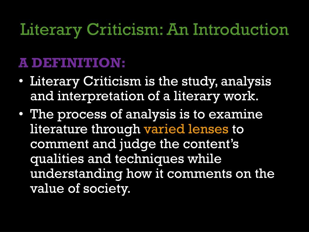 Ppt Literary Criticism Powerpoint Presentation Free Download Id