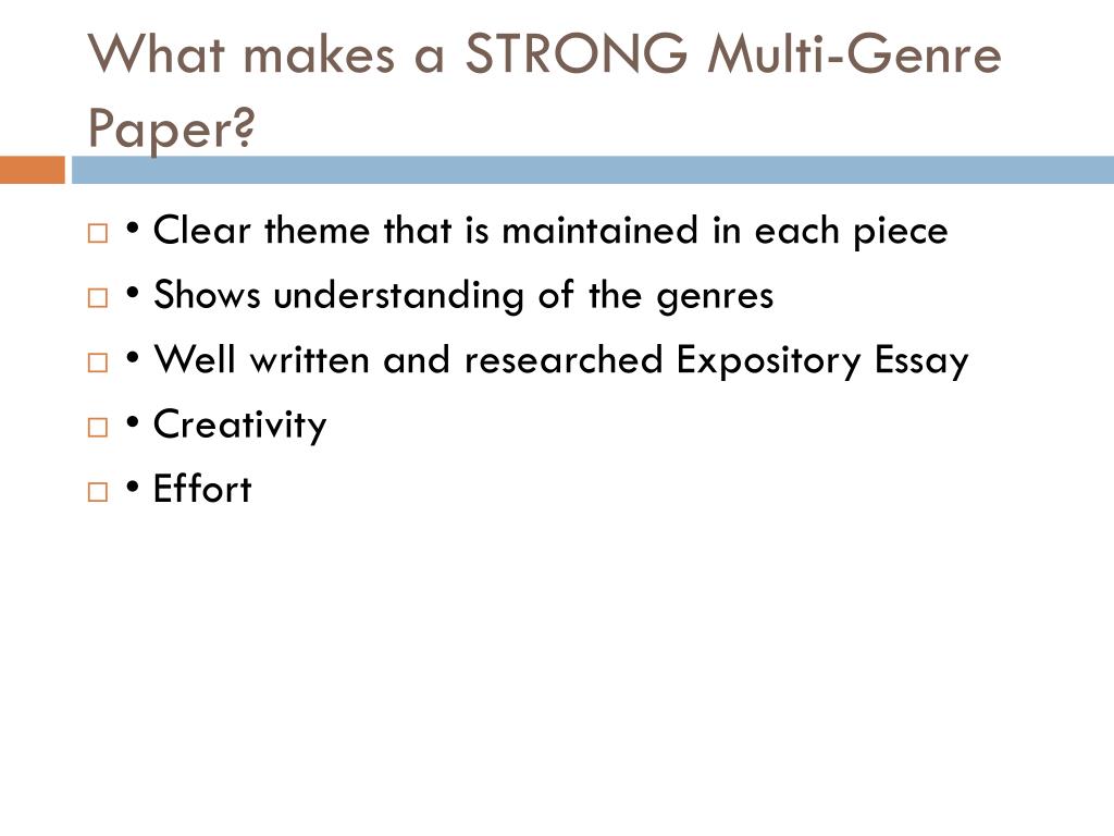 sample multi genre research paper
