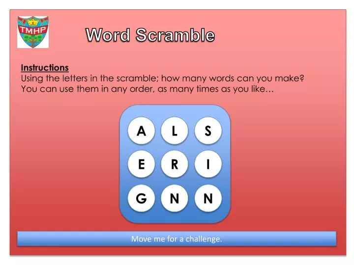 word scramble for presentation