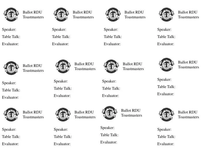 PPT - Ballot RDU Toastmasters PowerPoint Presentation, free download