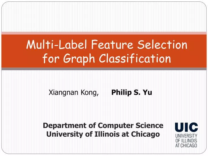 multi label feature selection for graph classification n.