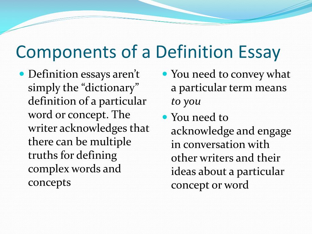 definition essay powerpoint