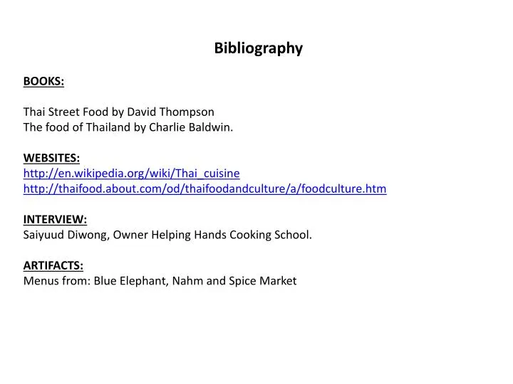 Ppt Bibliography Books Thai Street F Ood By David Thompson The