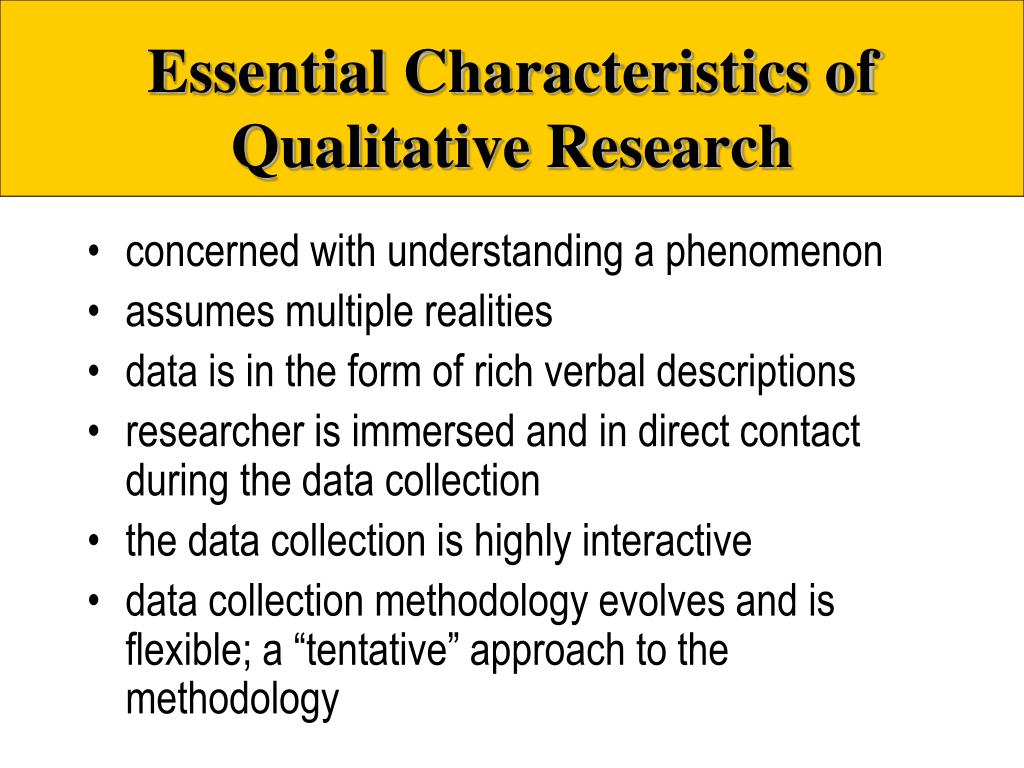 characteristics of qualitative research ppt