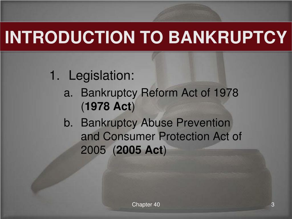 Ppt Chapter 40 Bankruptcy Powerpoint Presentation Free