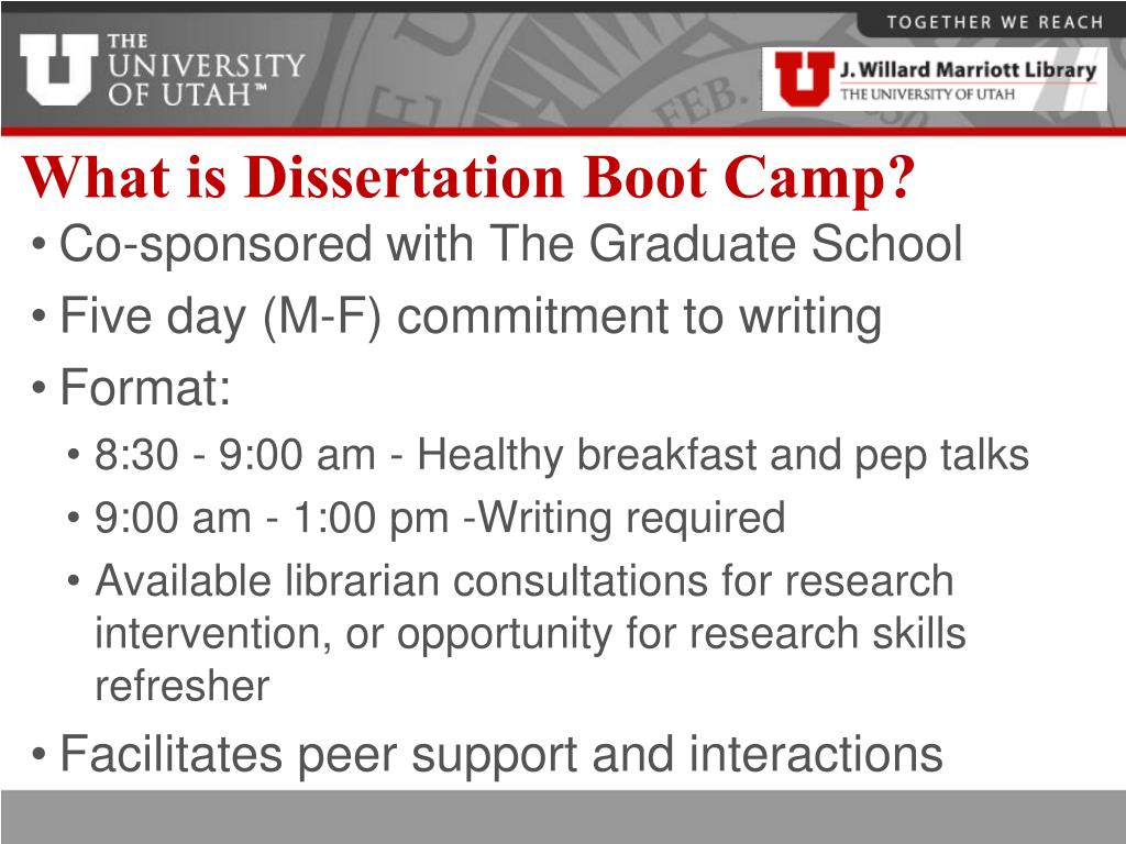 kent state university dissertation boot camp