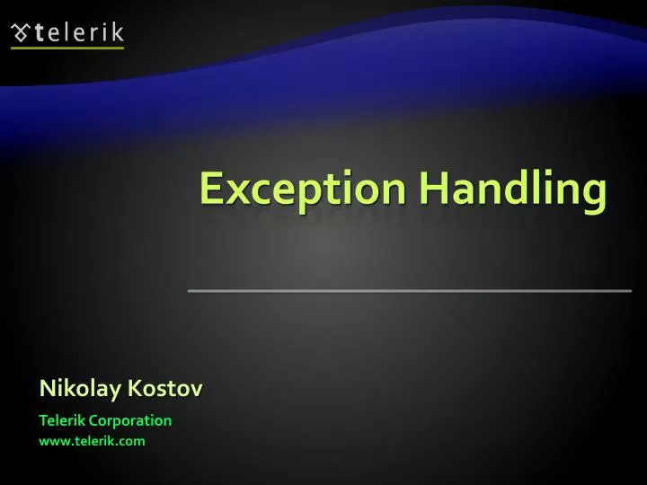 PPT - Exception Handling PowerPoint Presentation, free download - ID ...