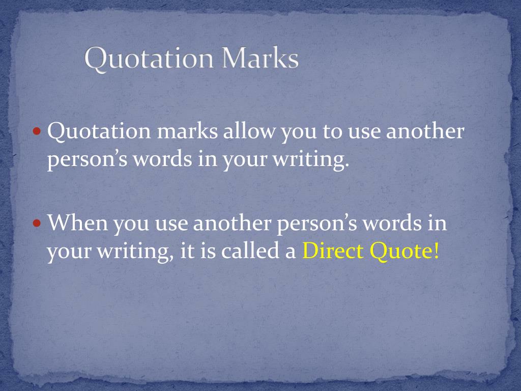 PPT - Quotation Marks PowerPoint Presentation, free download - ID:2790178
