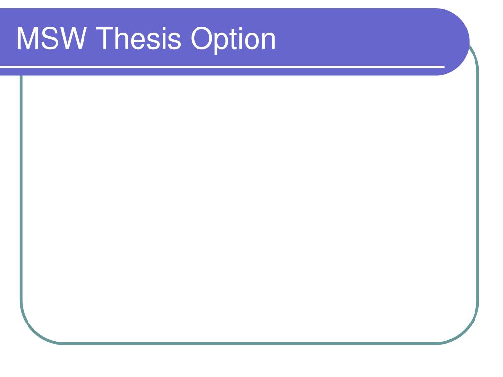 uta msw thesis option