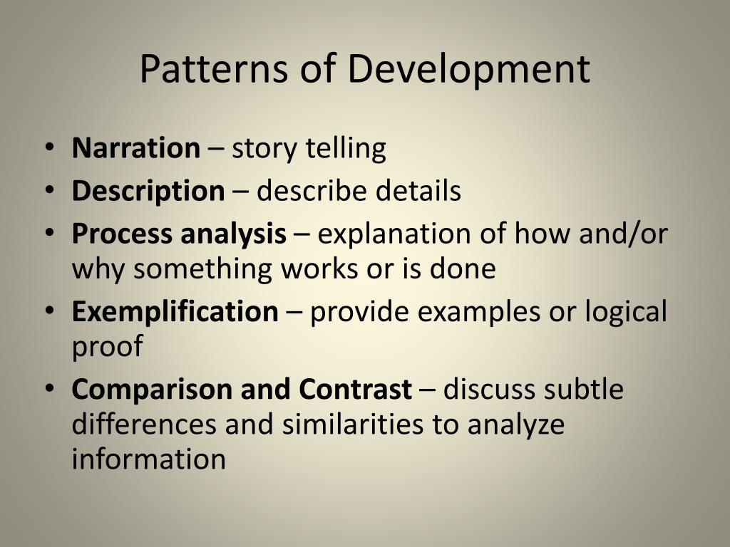 patterns of development in essay writing examples