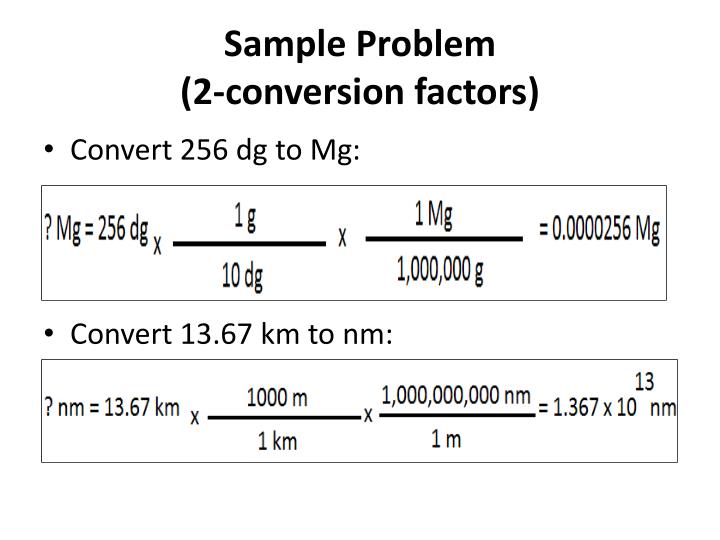 Sample Problem 2 Conversion Factors Sample Problem 2 Conversion Factors