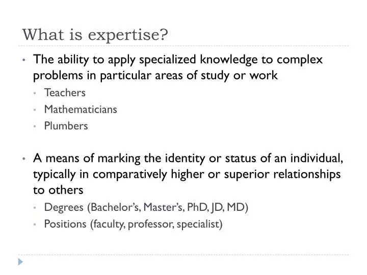 research expertise meaning