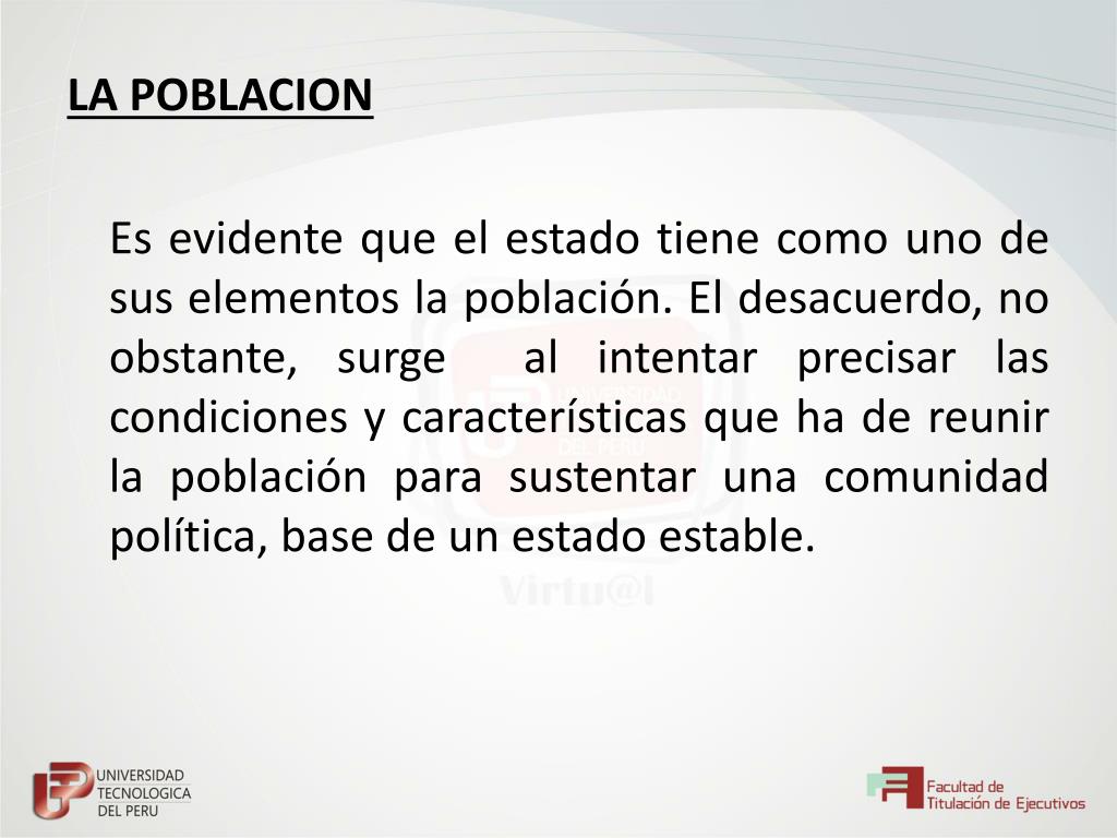 PPT - TEORIA DEL ESTADO Elementos del Estado- Poblacion PowerPoint