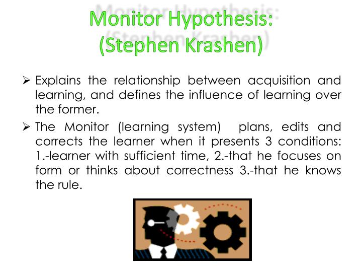 example of monitor hypothesis