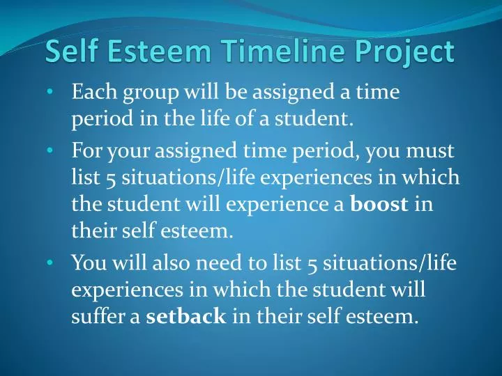 self esteem timeline project n.