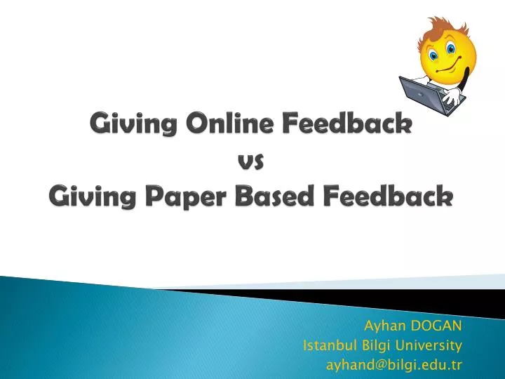 giving online feedback vs giving paper based feedback n.