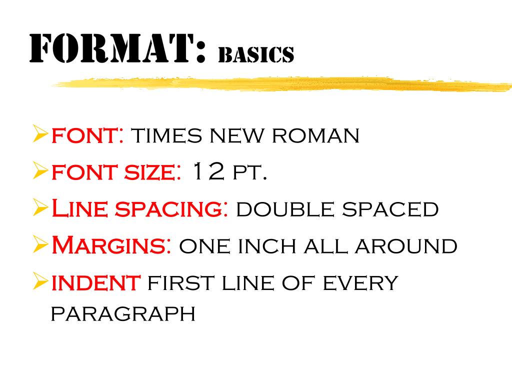 font size for term paper