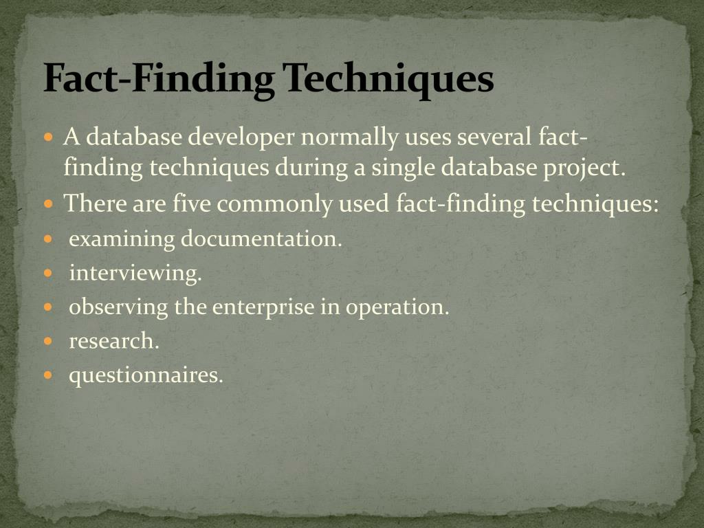 fact finding in research meaning