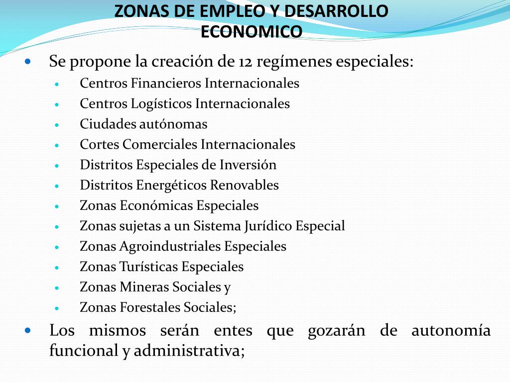 PPT - ZONAS DE EMPLEO Y DESARROLLO ECONOMICO ZEDE PowerPoint ...