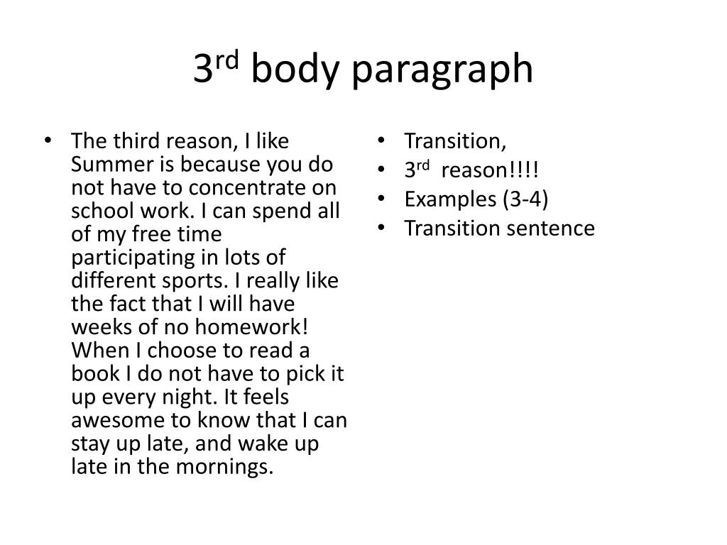 Transition Words For 3rd Body Paragraph Printable Templates Free