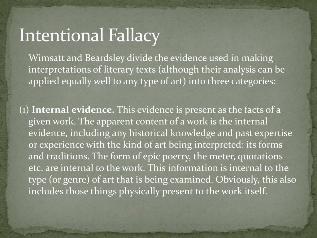 what is the intentional fallacy