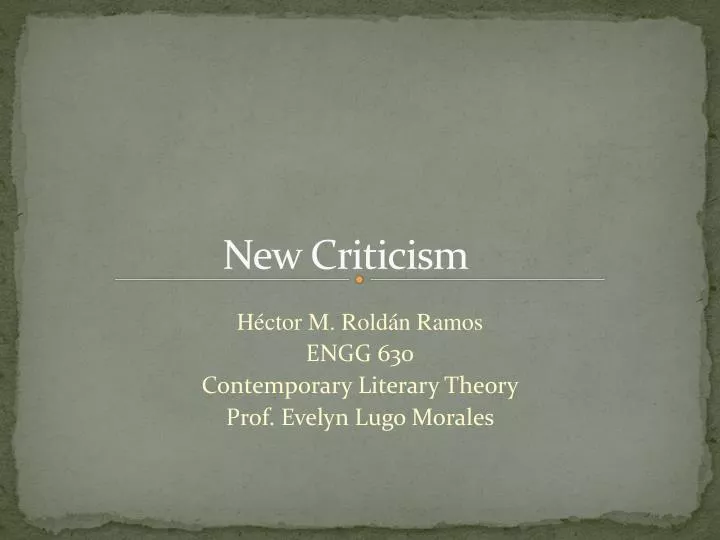 PPT New Criticism PowerPoint Presentation, free download ID2795489