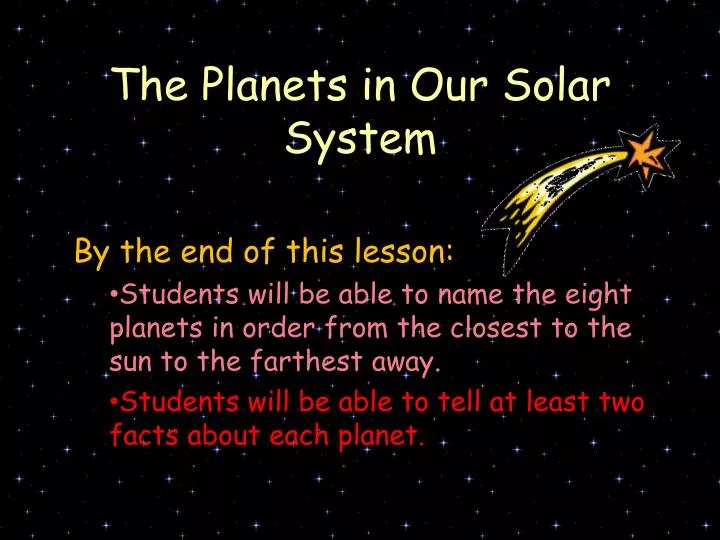Ppt The Planets In Our Solar System Powerpoint