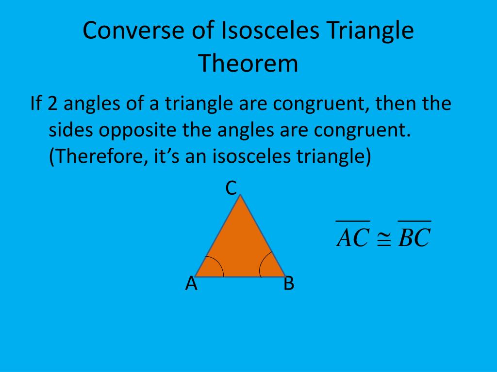 Converse of isosceles triangle theorem