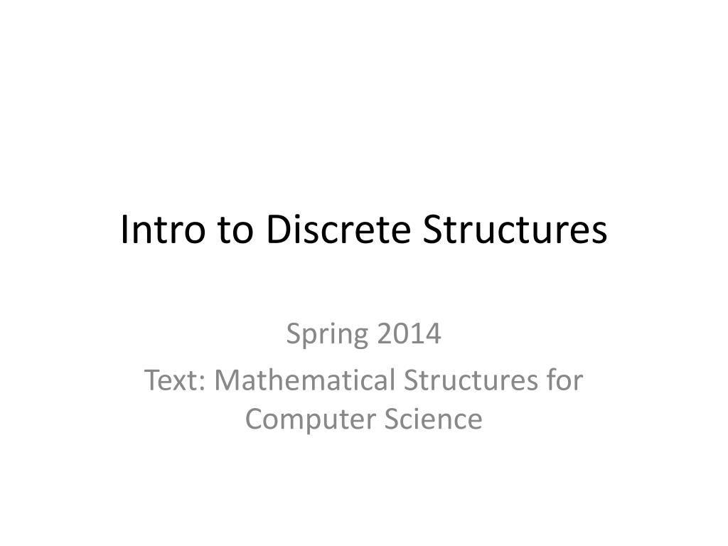 PPT - Intro To Discrete Structures PowerPoint Presentation, Free ...