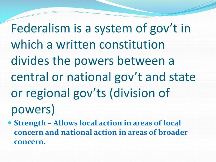 the evolution of federalism ppt