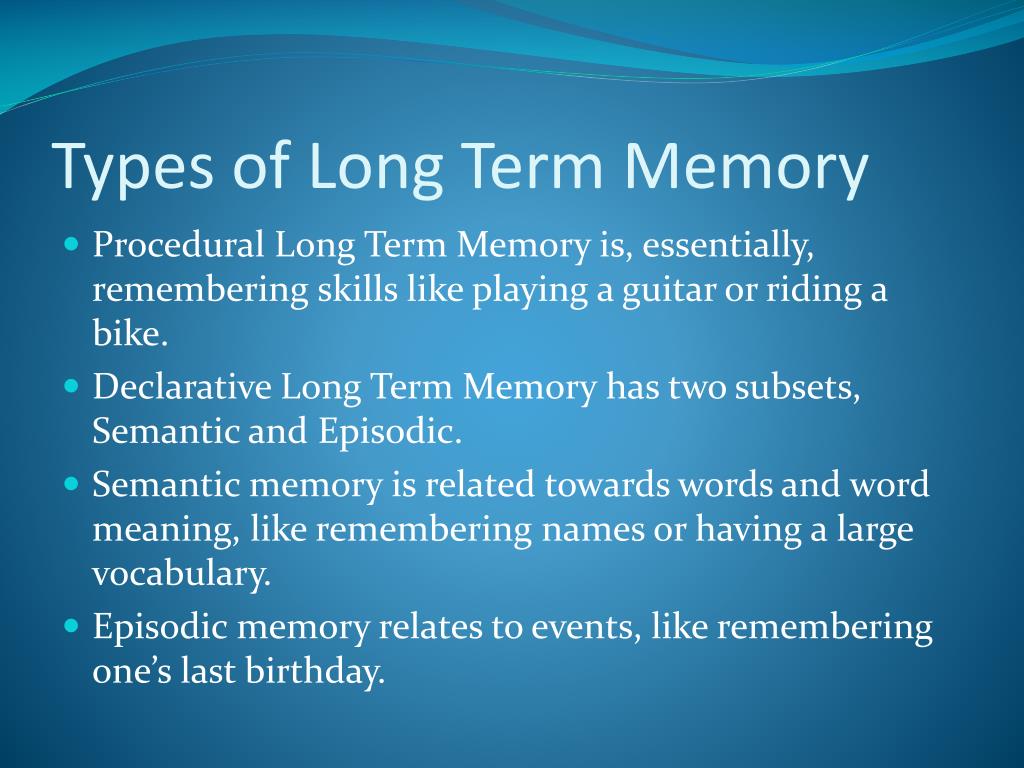 memory presentation slideshare
