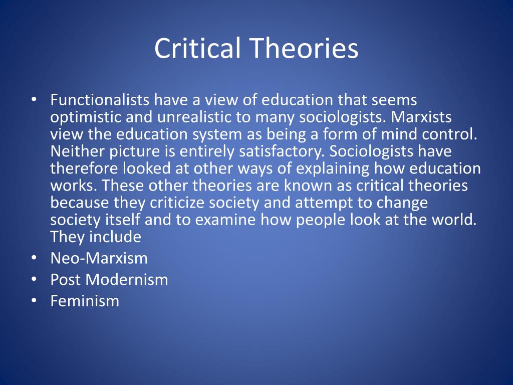 the critical view of education