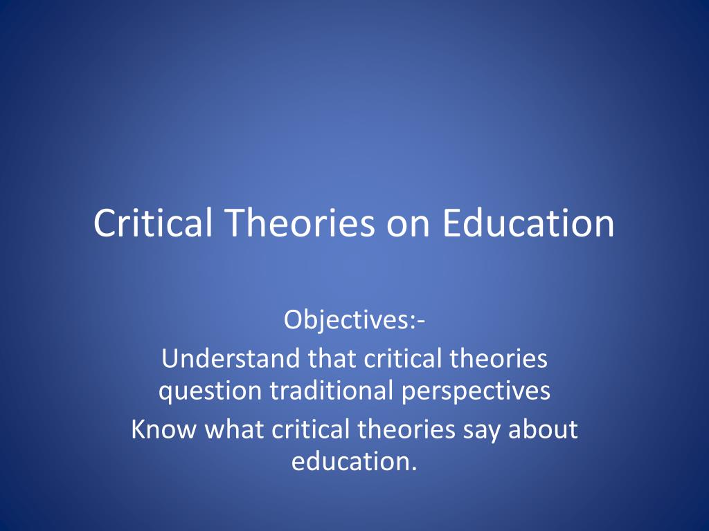 what is critical theory in education pdf