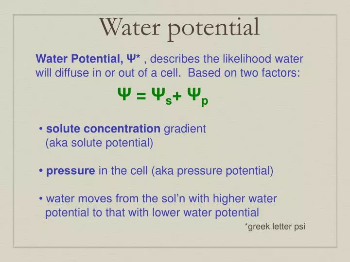 PPT Water Potential PowerPoint Presentation, Free Download ID2798211 