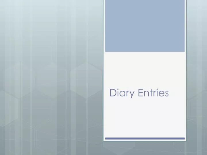 diary entries n.