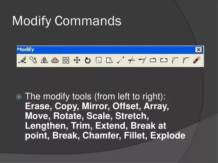 modify commands n.