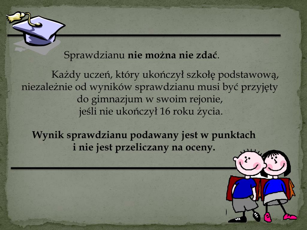 PPT - Sprawdzian na zakonczenie nauki w szkole podstawowej PowerPoint