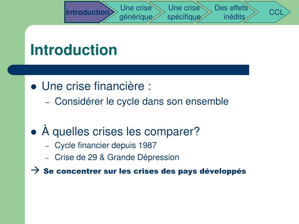 PPT - La crise des subprimes est-elle une crise financière comme les ...