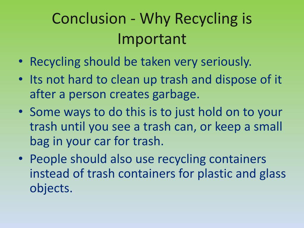 conclusion for recycling research paper