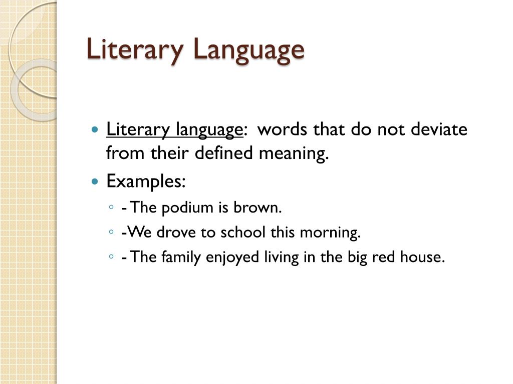 literary writing language used