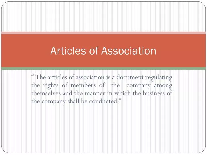 articles of association presentation