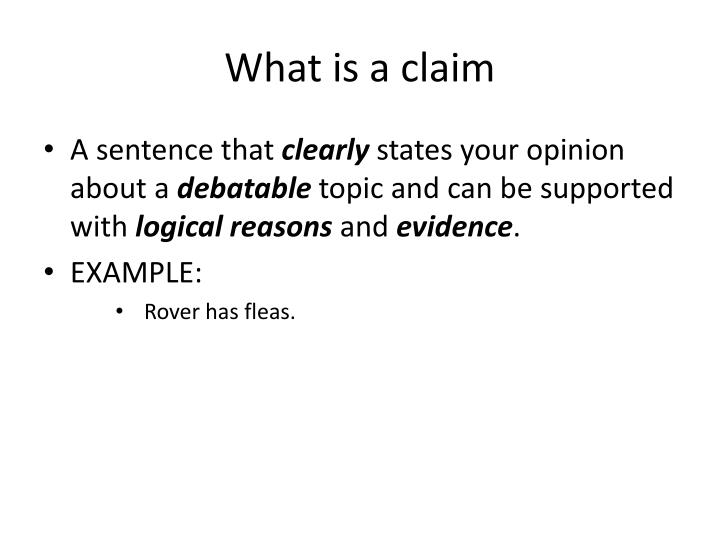 claim in writing definition